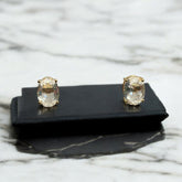 Brinco Oval com Cristal Lapidado